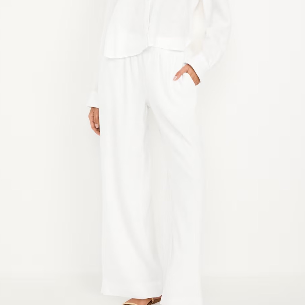 White linen pants